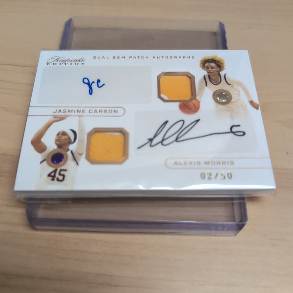 2024 Keepsake Edition Jasmine Carson Alexis Morris Dual Gem Patch Auto Relic /50